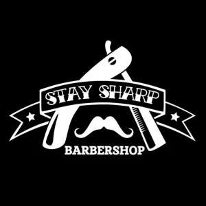 Stay Sharp barbershop logo